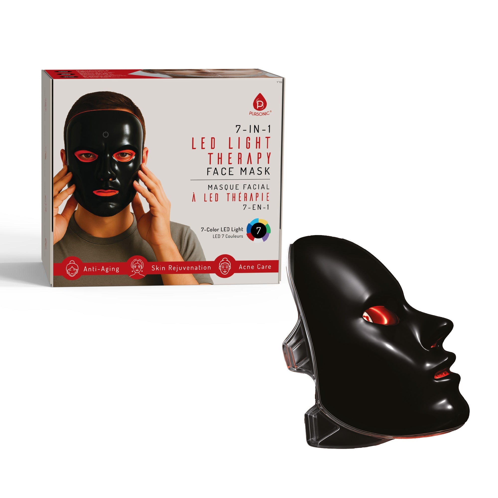 Mascarilla facial de terapia de luz LED 7 en 1 - ¡Cuidado avanzado de la piel en casa!