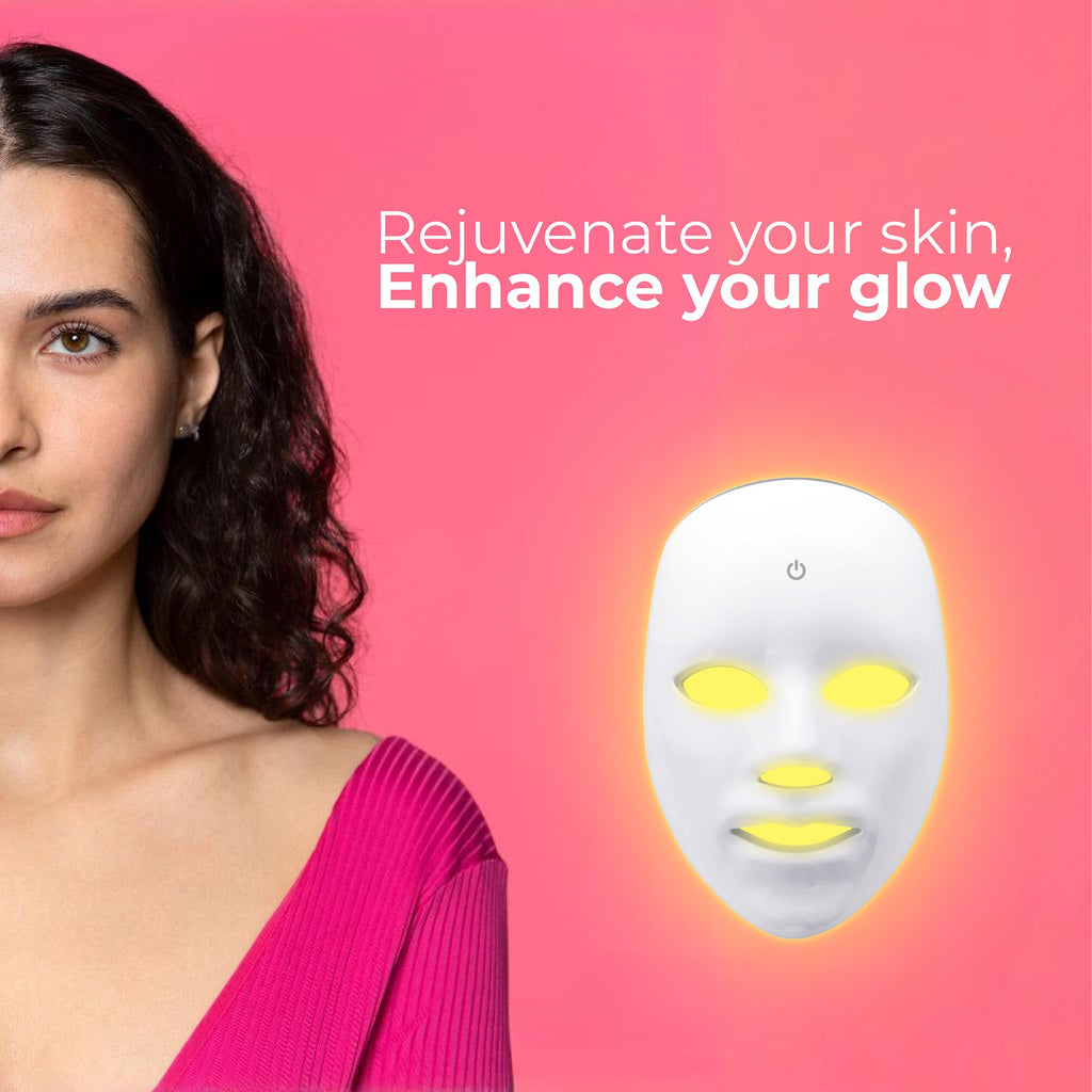 Mascarilla facial de terapia de luz LED 7 en 1 - ¡Cuidado avanzado de la piel en casa!